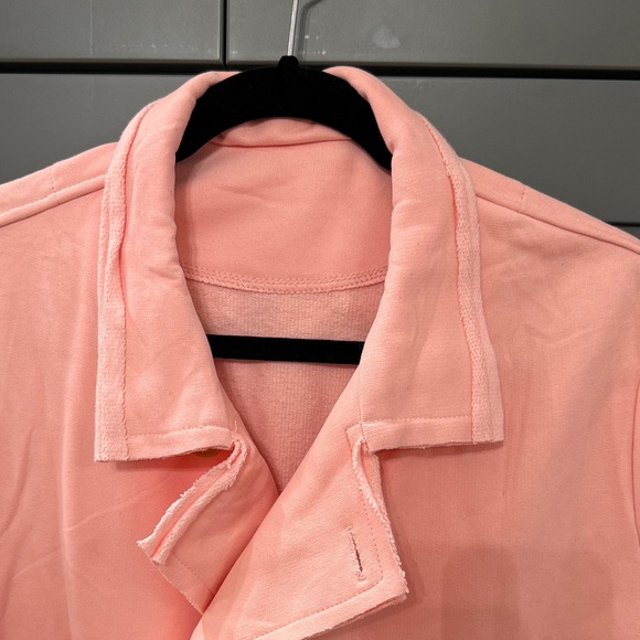 Amazon Peachy pink Sz L Double-Breasted Women's Jacket w/unfinished seams - Picture 5 of 10